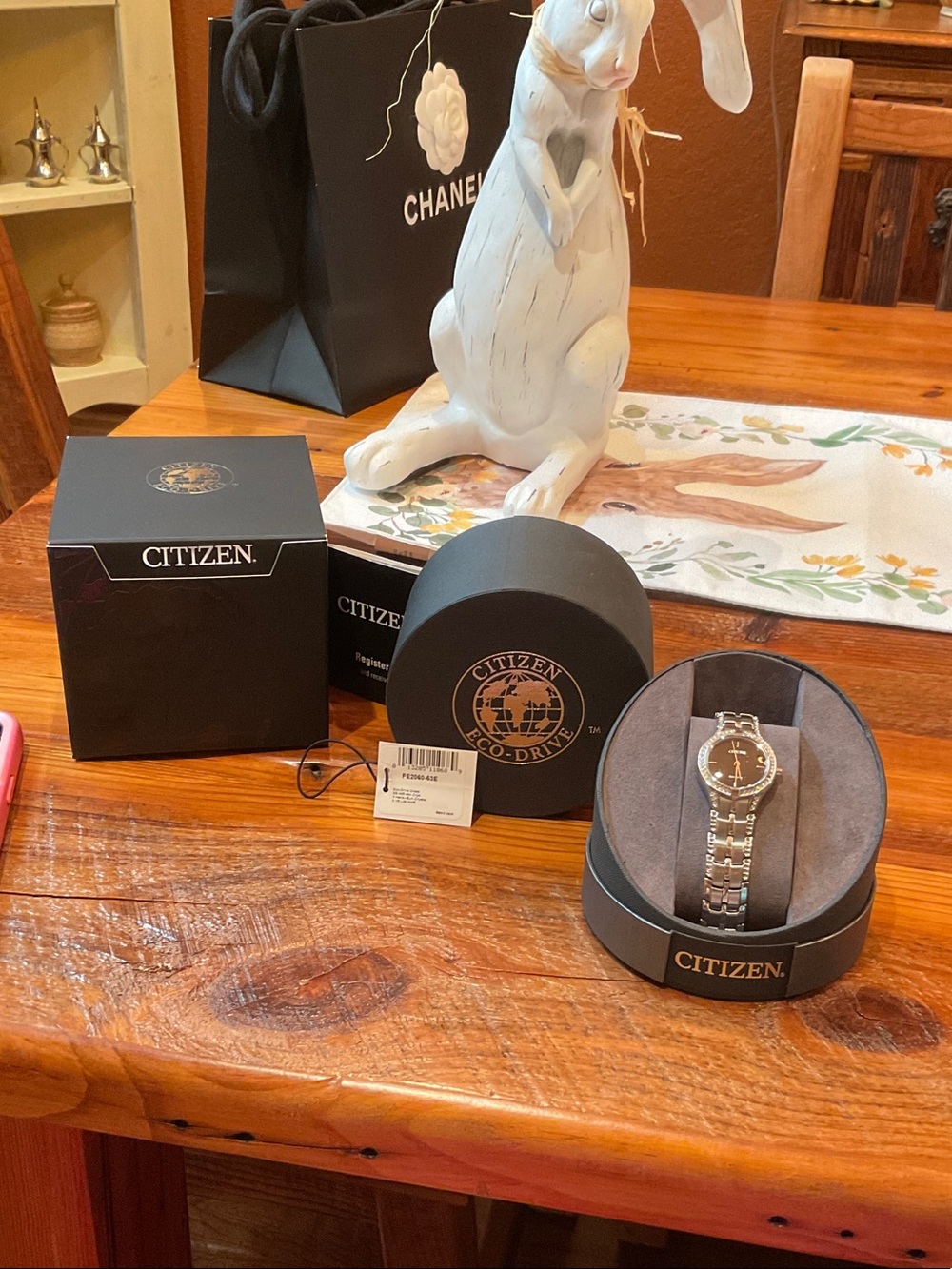 Citizen SS Bracelet Watch with Black Dial and Swarovski Crystal Accents